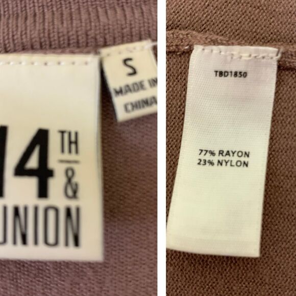 14th & Union Moca Cocoa Short length Knit Cardigan 3/4 Sleeve size S - Picture 8 of 10